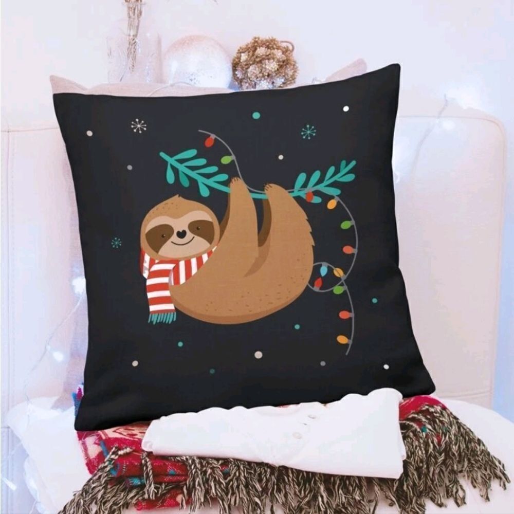 Holiday Sloth 🦥 Pillow Cover - Picture 4 of 4